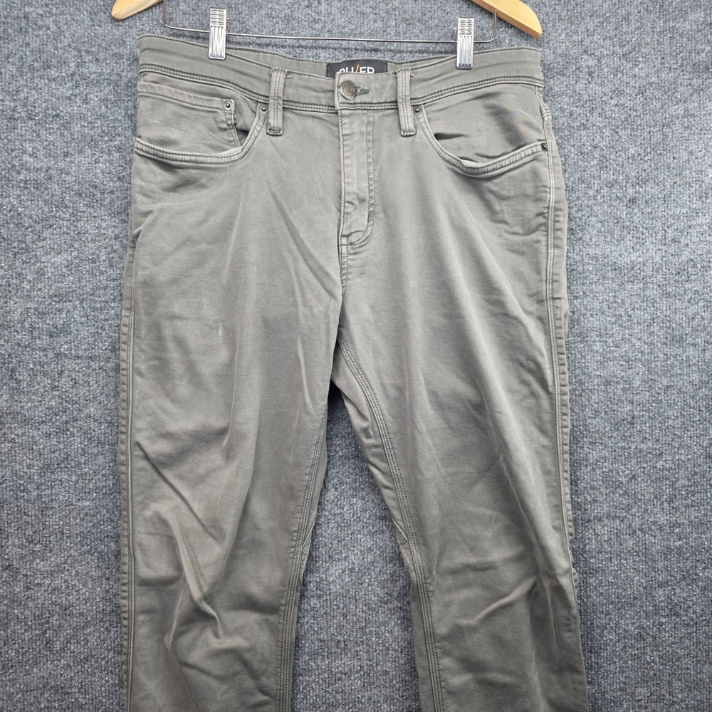 DU/ER N2X Relaxed Taper Mens 33x32 Grey Green Performance Stretch Pants Gusset